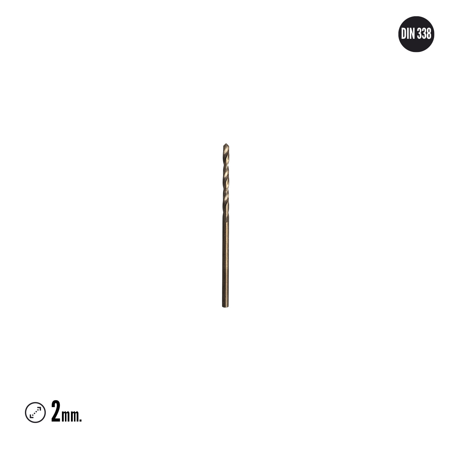 Broca Cobalto Hss Cilindrica 2,00 mm. Blister 2 Unidades. - Imagen 2