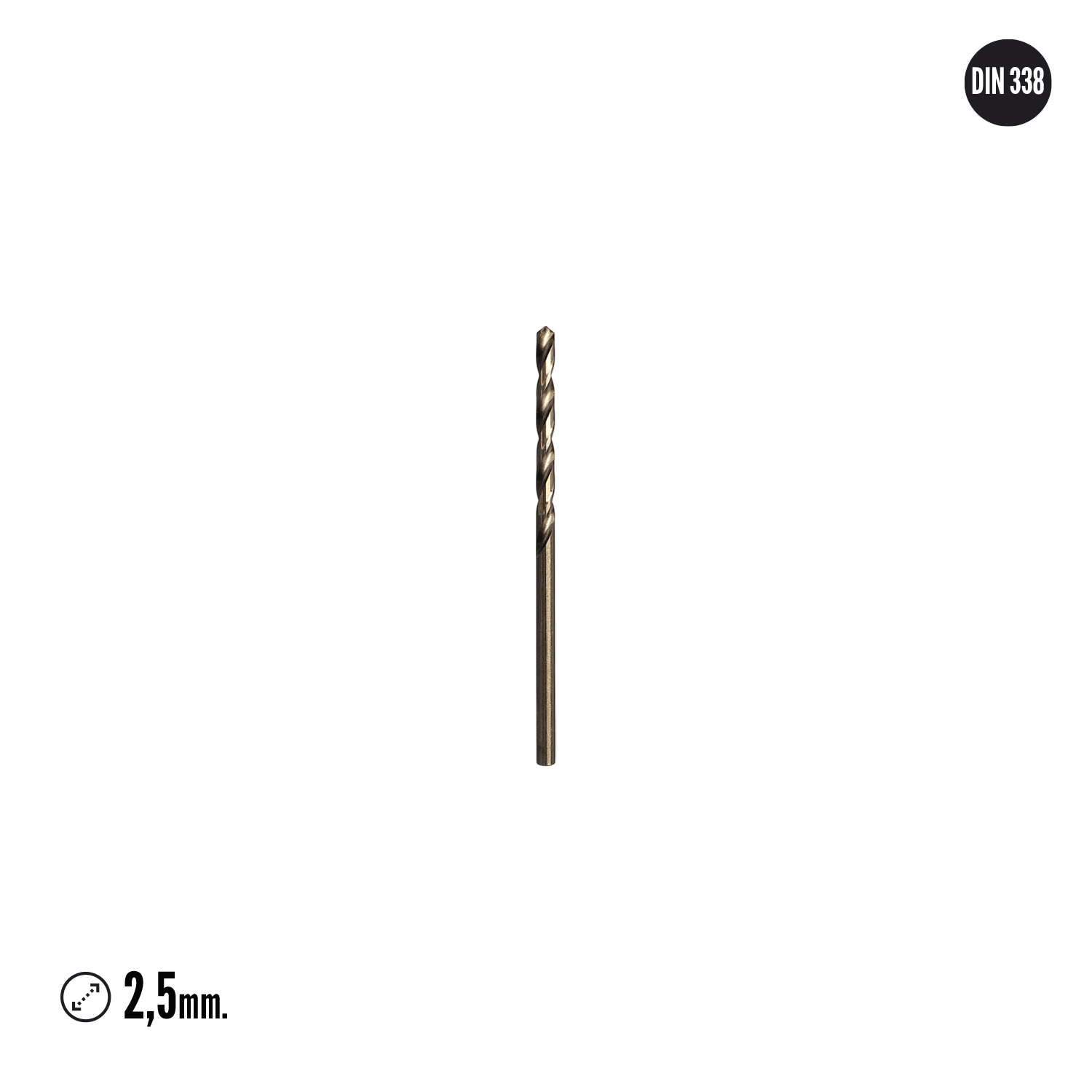 Broca Cobalto Hss Cilindrica 2,50 mm. Blister 2 Unidades. - Imagen 2