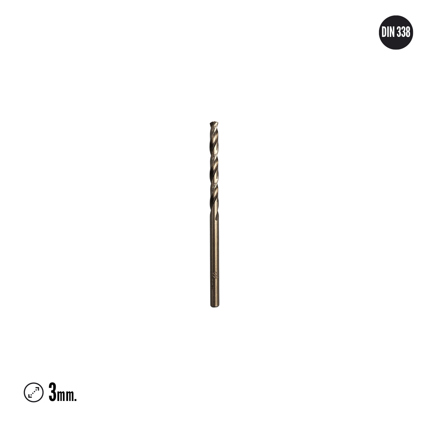 Broca Cobalto Hss Cilindrica 3,00 mm. Blister 2 Unidades. - Imagen 2
