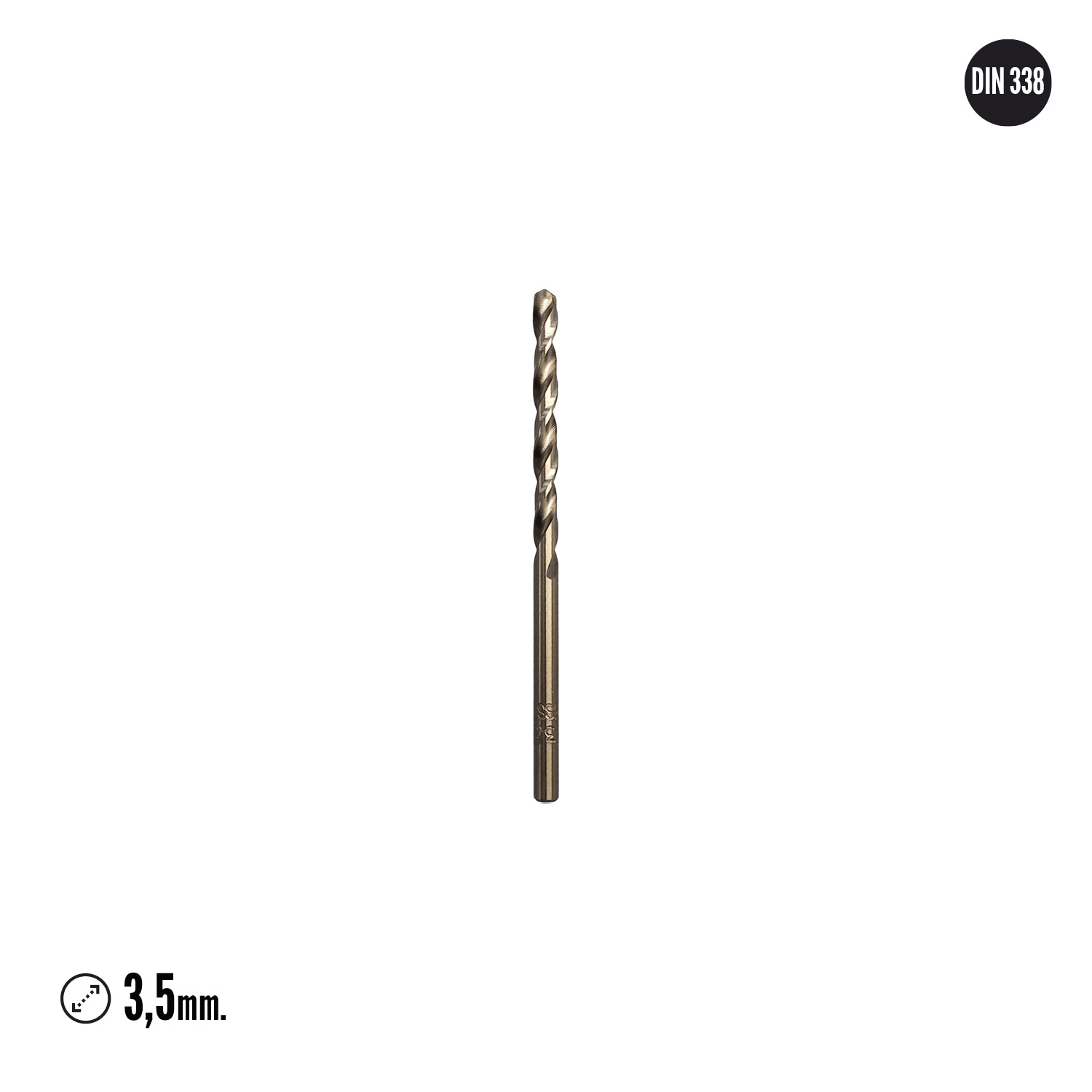 Broca Cobalto Hss Cilindrica 3,50 mm. Blister 2 Unidades. - Imagen 2