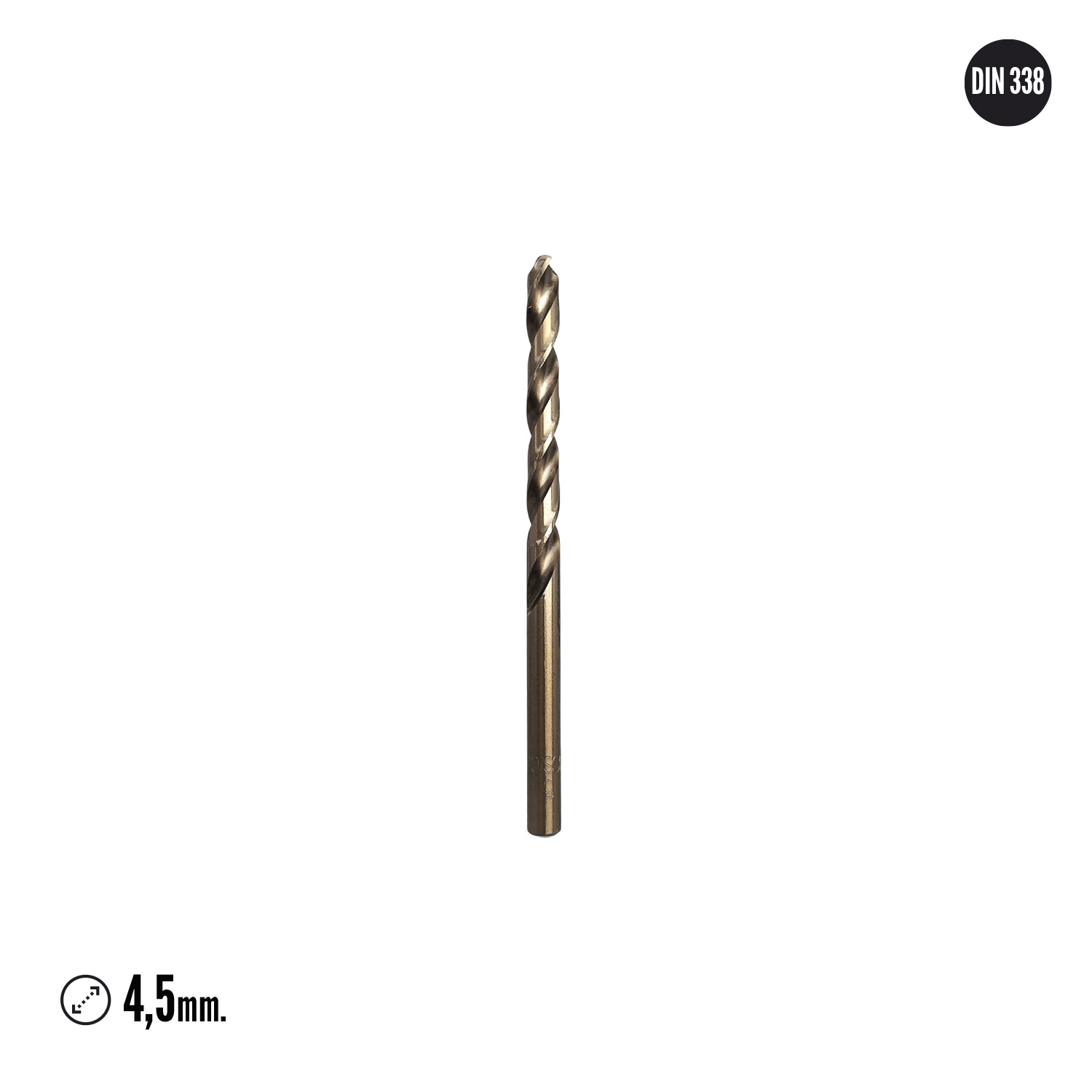 Broca Cobalto Hss Cilindrica 4,50 mm. Blister 2 Unidades. - Imagen 2