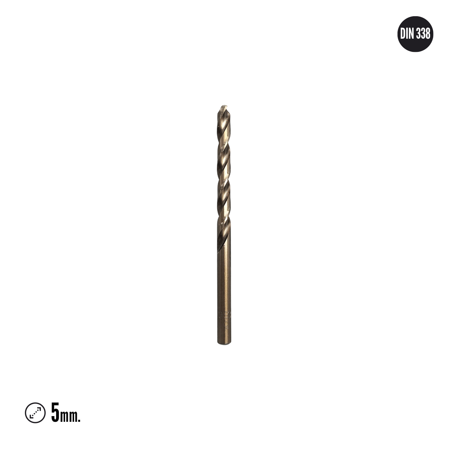Broca Cobalto Hss Cilindrica 5,00 mm. Blister 2 Unidades. - Imagen 2