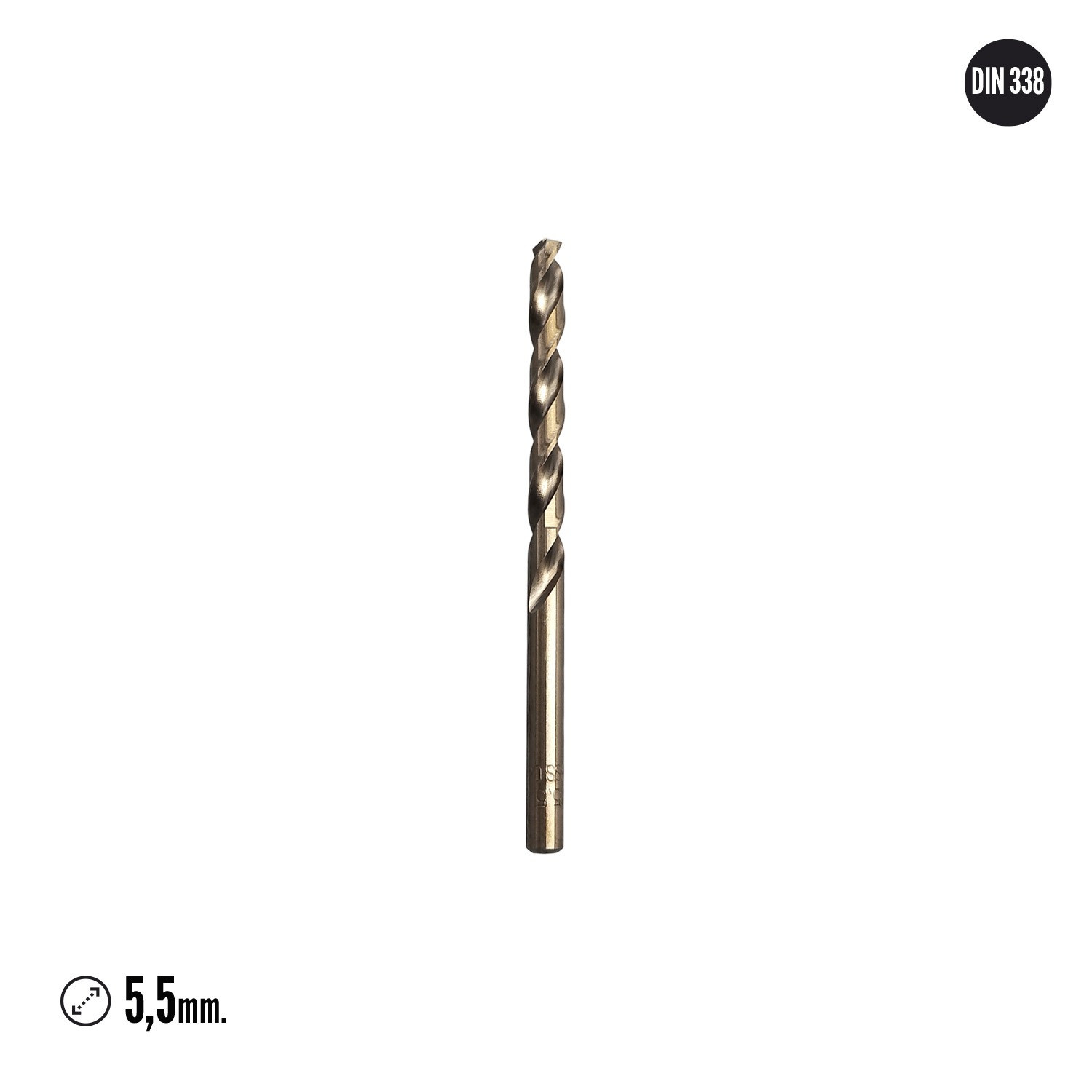 Broca Cobalto Hss Cilindrica 5,50 mm. Blister 2 Unidades. - Imagen 2