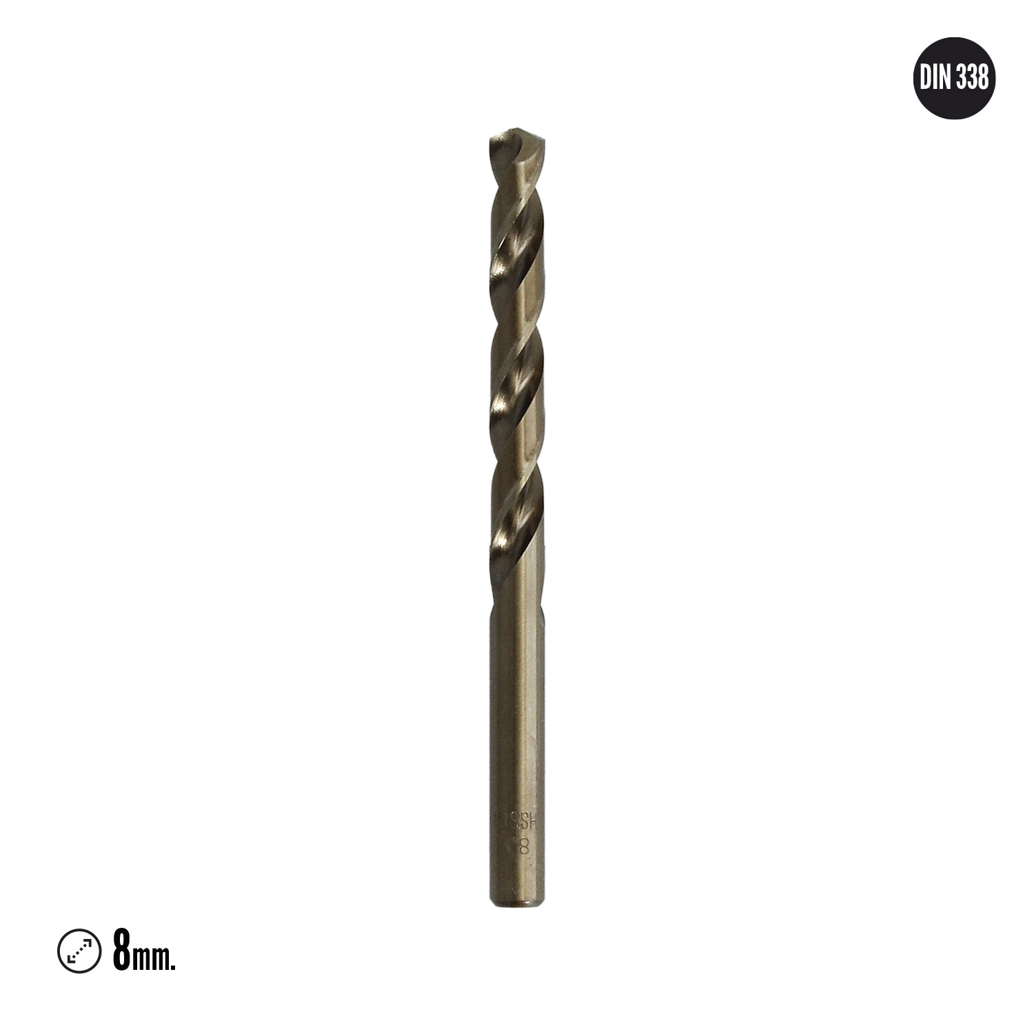 Broca Cobalto Hss Cilindrica 8,00 mm. Blister 1 Unidad. - Imagen 2