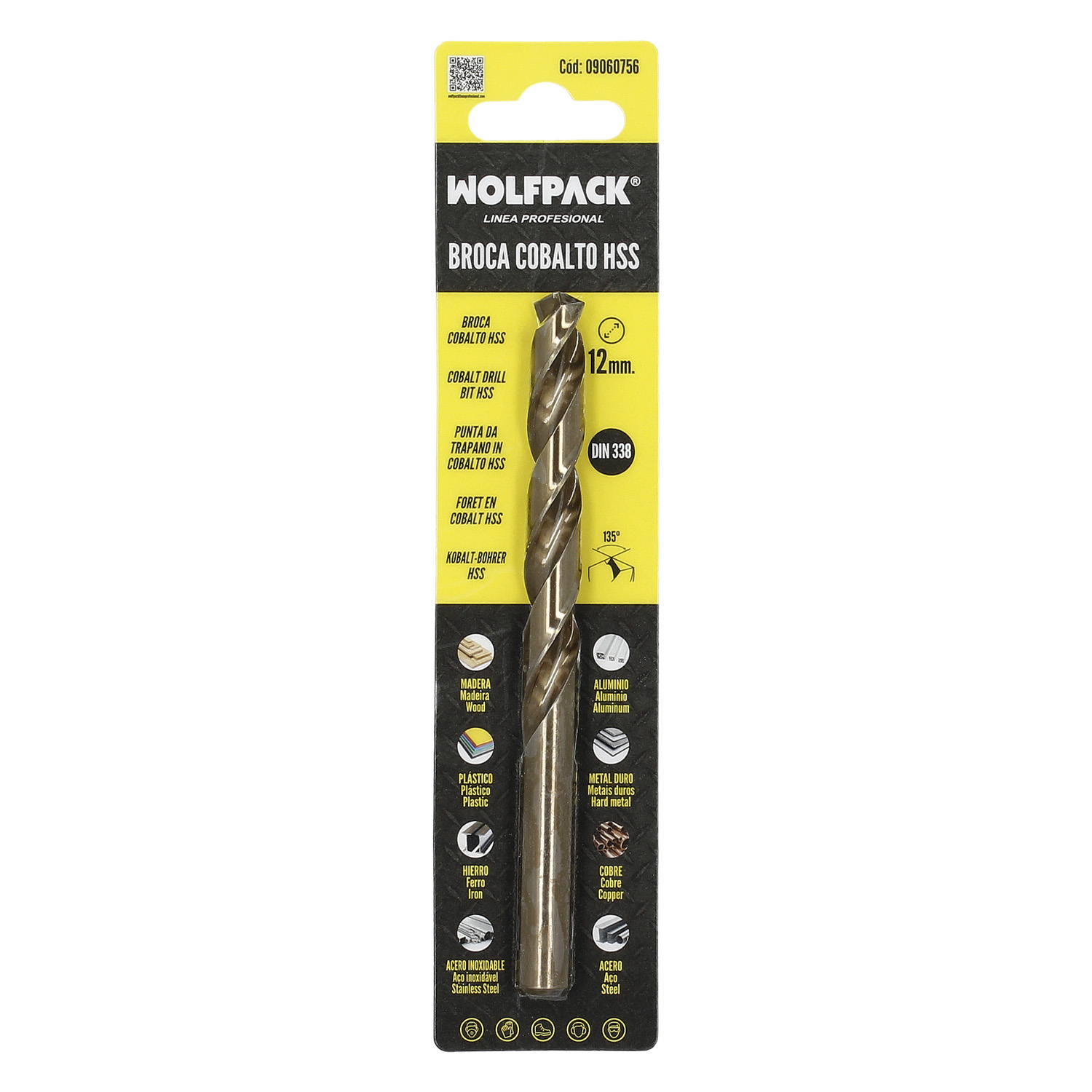 Broca Cobalto Hss Cilindrica 12,00 mm. Blister 1 Unidad. - Imagen 4
