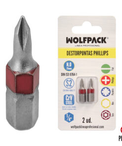 Puntas Largas Destornillador Phillips Nº 0 (2 Piezas). Acero S2 al Cromo Vanadio. Puntas Hexagonales, Destorpuntas,