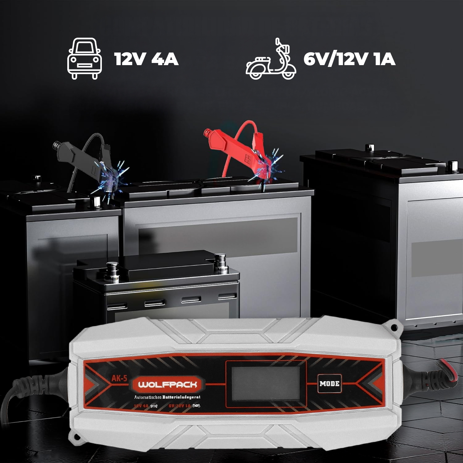 Cargabaterias Con Mantenedor de Carga 4/12V 10-10Ah Automatico - Imagen 6