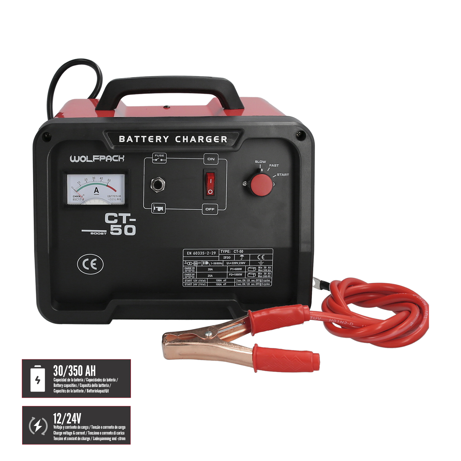 Carga Baterias 12/24V 30-350Ah Con Arrancador - Imagen 3