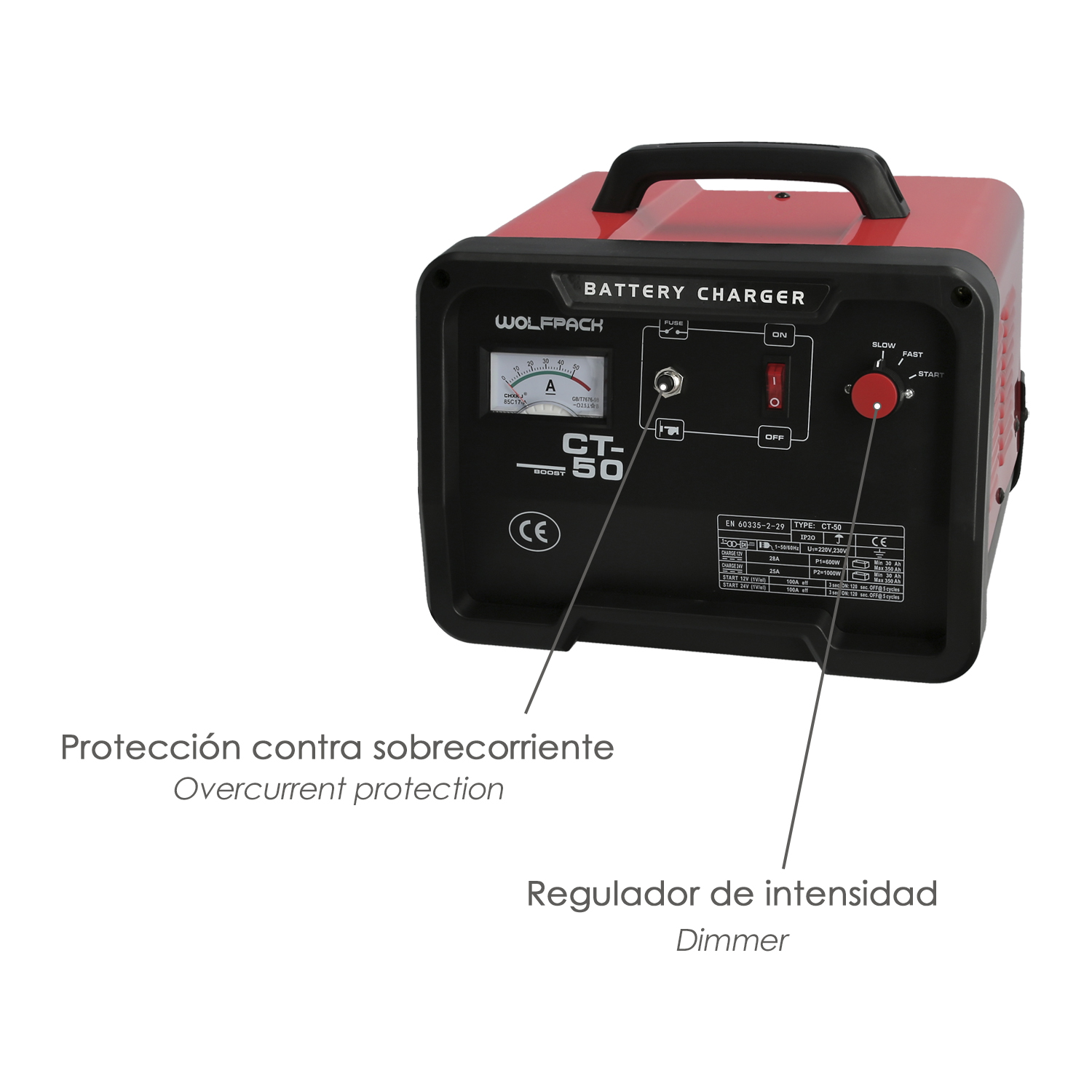 Carga Baterias 12/24V 30-350Ah Con Arrancador - Imagen 4