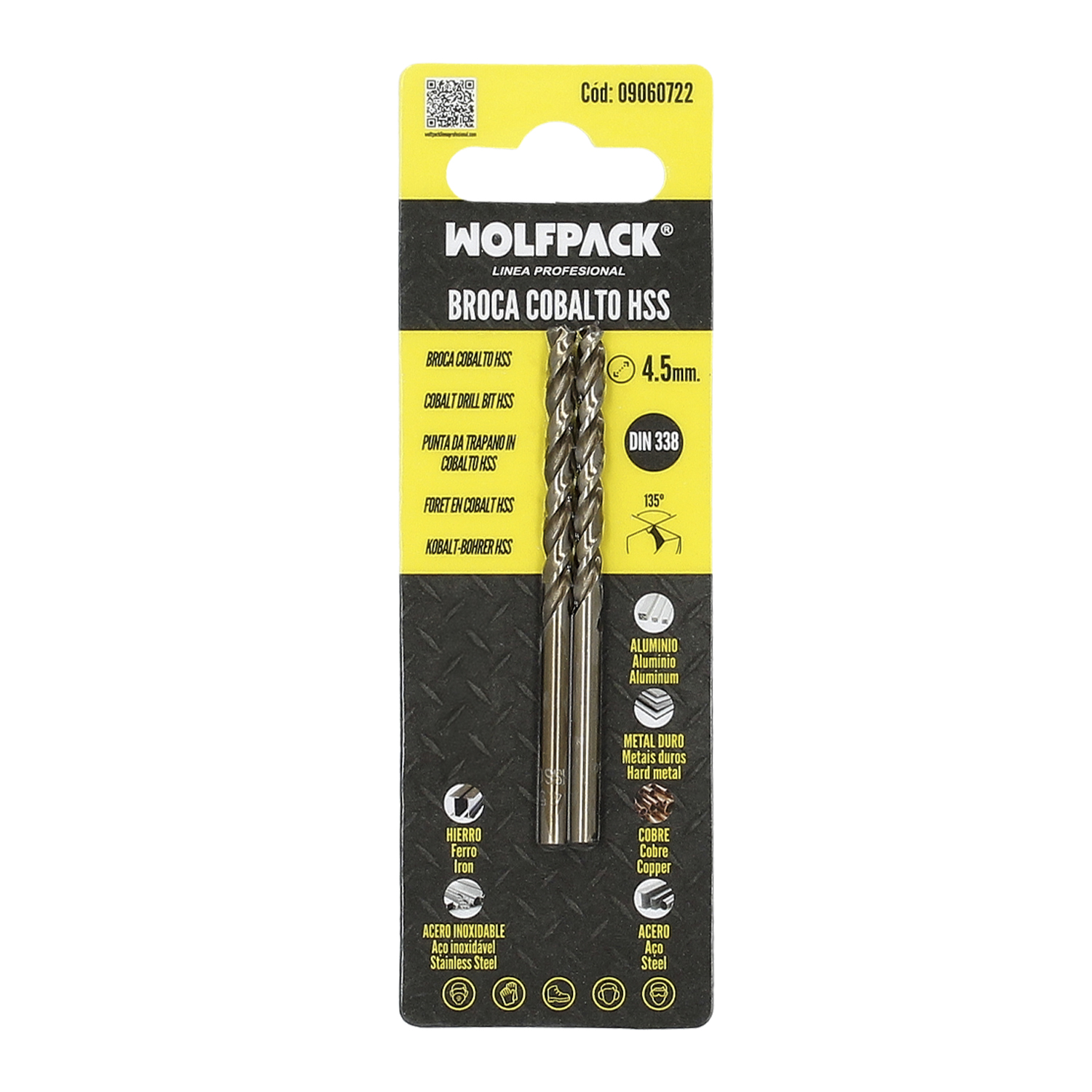Broca Cobalto Hss Cilindrica 4,50 mm. Blister 2 Unidades. - Imagen 6