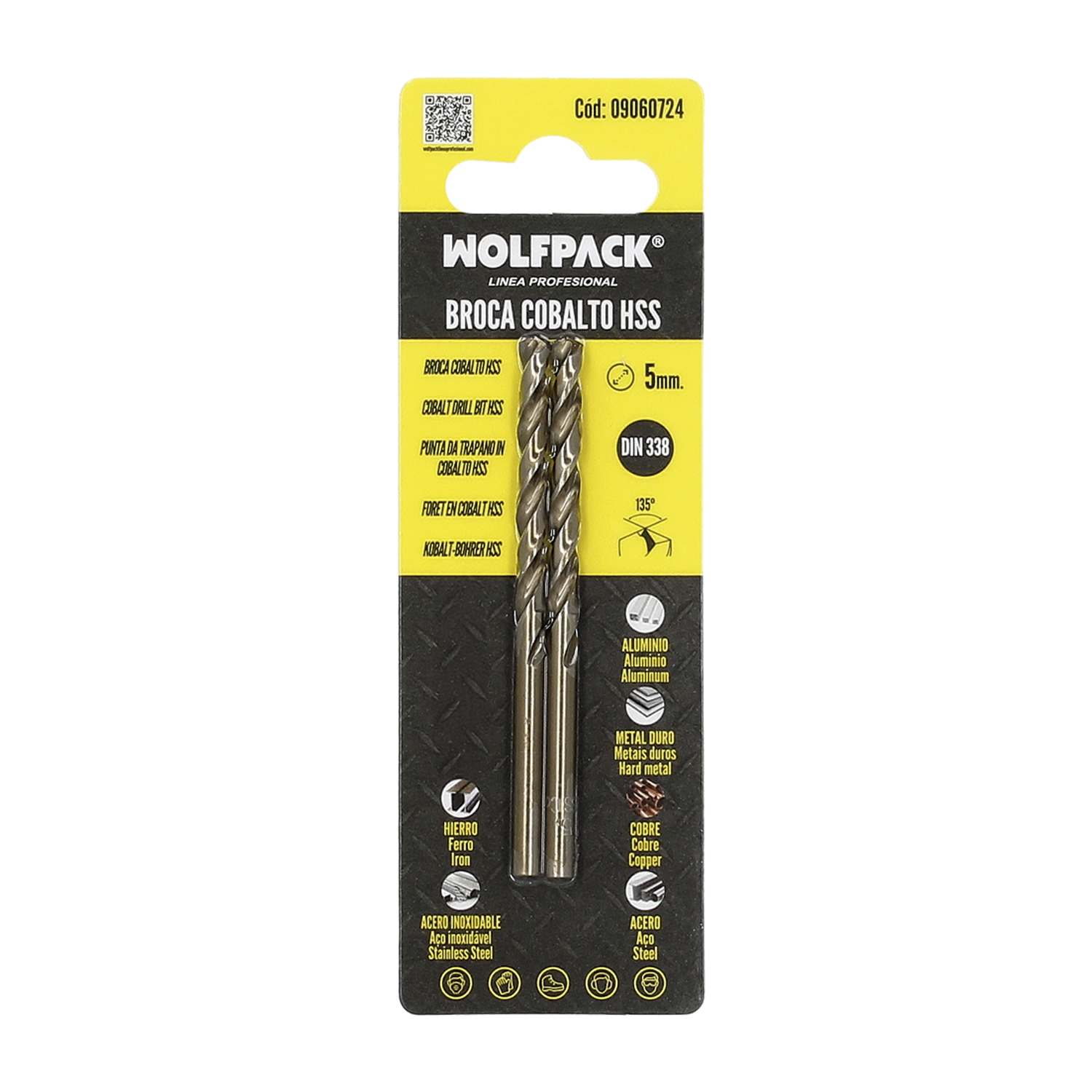 Broca Cobalto Hss Cilindrica 5,00 mm. Blister 2 Unidades. - Imagen 6