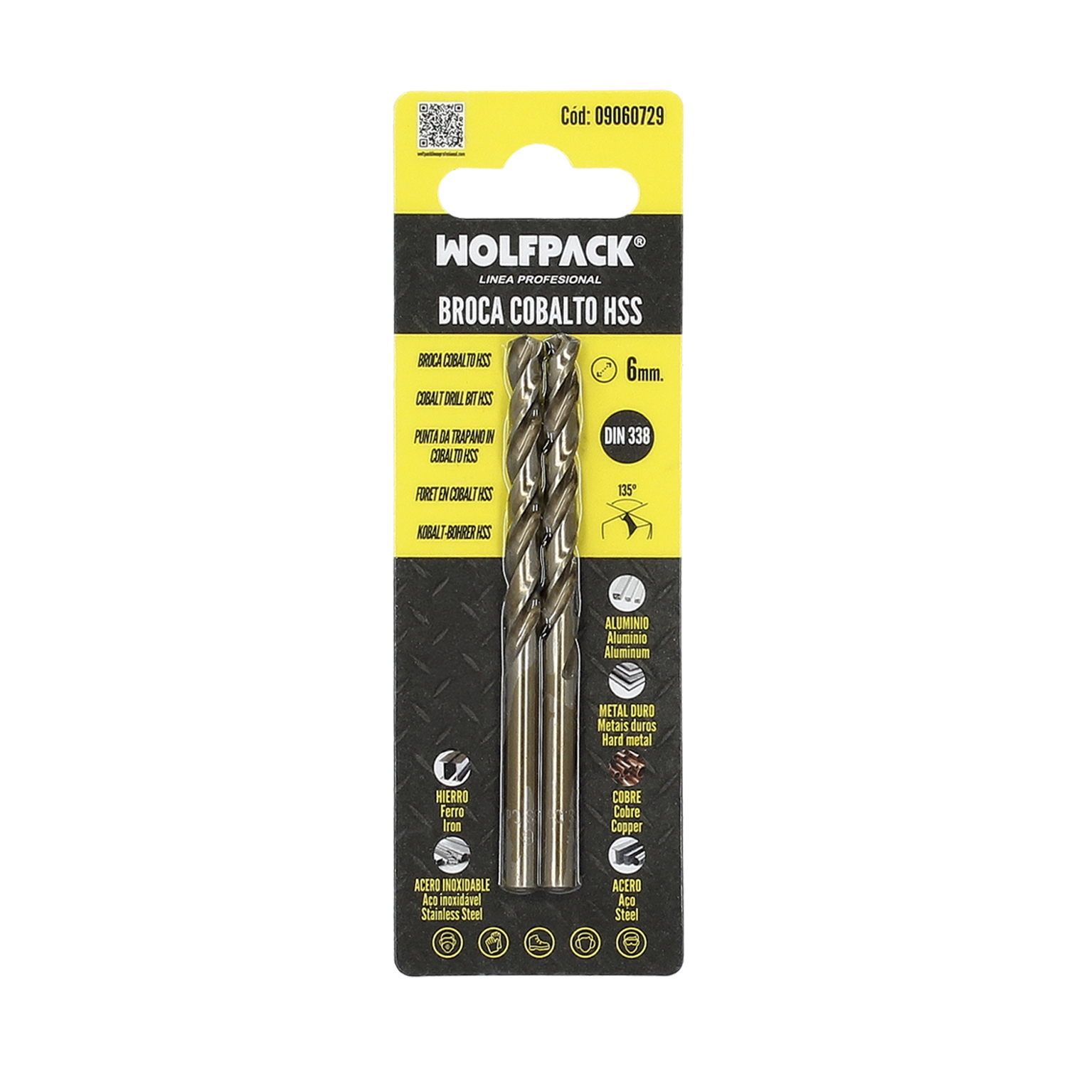 Broca Cobalto Hss Cilindrica 6,00 mm. Blister 2 Unidades. - Imagen 6