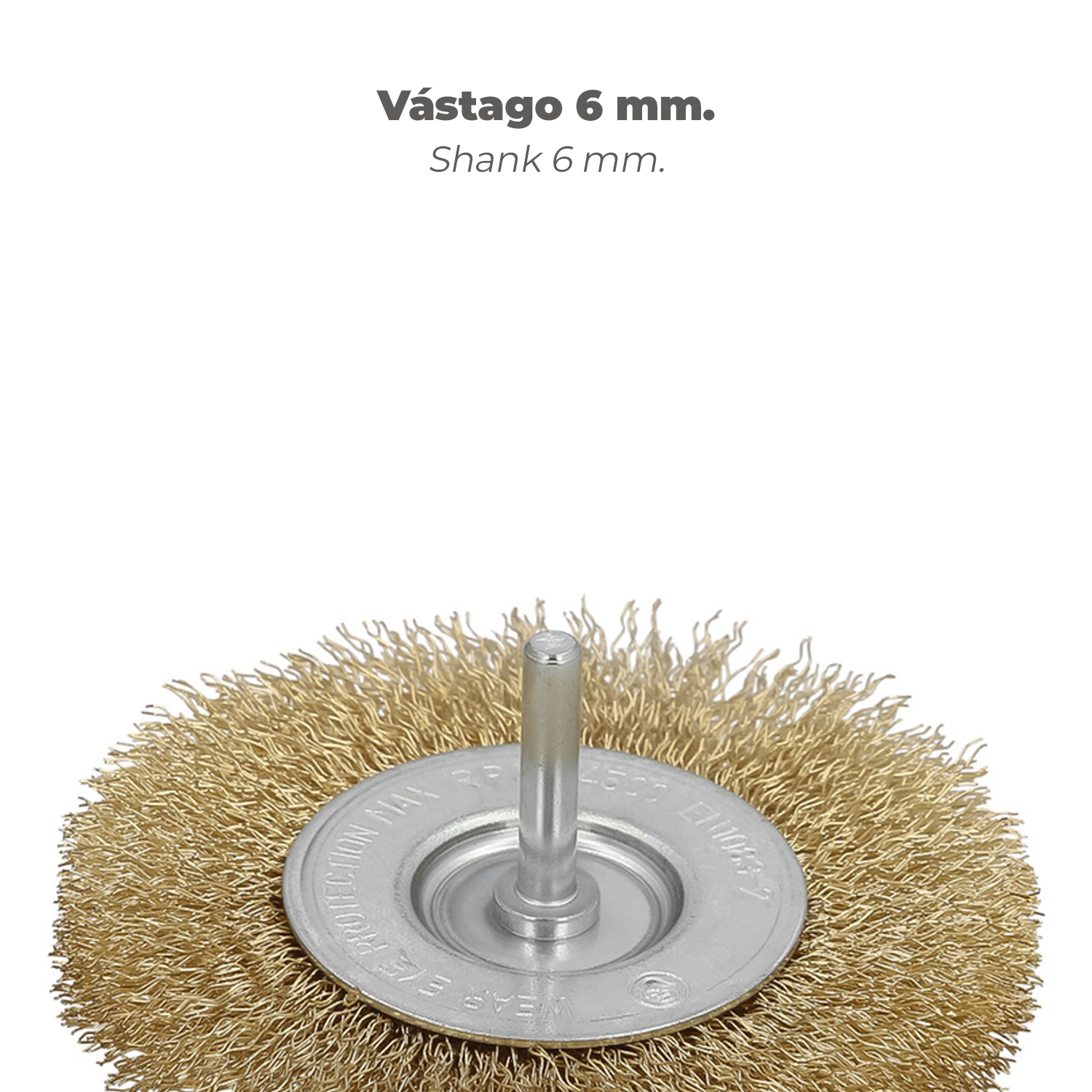 Cepillo Acero Latonado Para Taladro. Disco Ø 50 mm. Espiga 1/4" Cepillo Taladro Alambre Latón, Cepillo Limpieza, Cepillo Pulir. - Imagen 4