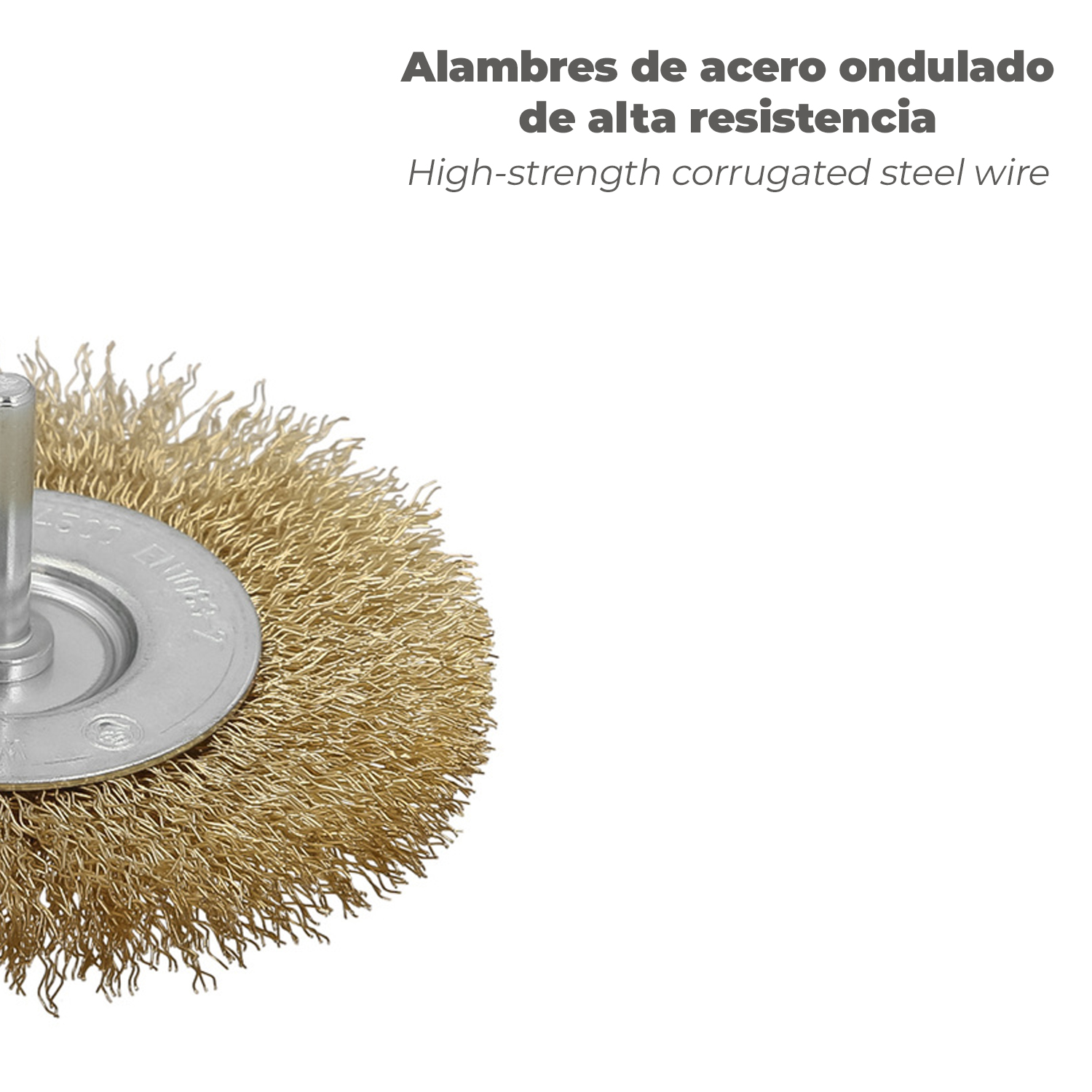Cepillo Acero Latonado Para Taladro. Disco Ø 50 mm. Espiga 1/4" Cepillo Taladro Alambre Latón, Cepillo Limpieza, Cepillo Pulir. - Imagen 5