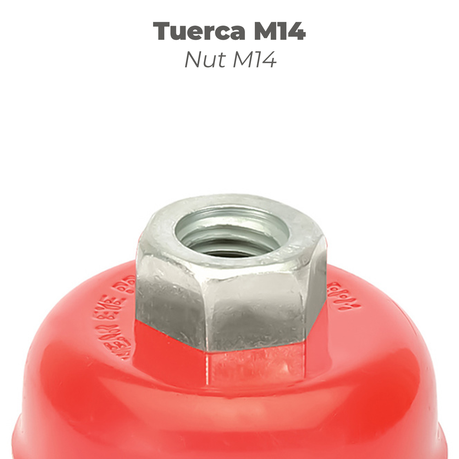 Cepillo Taza Con Alambre De Acero Trenzado Rosca M14, Ø 100 mm. Alambre de Ø 0,50 mm. - Imagen 4