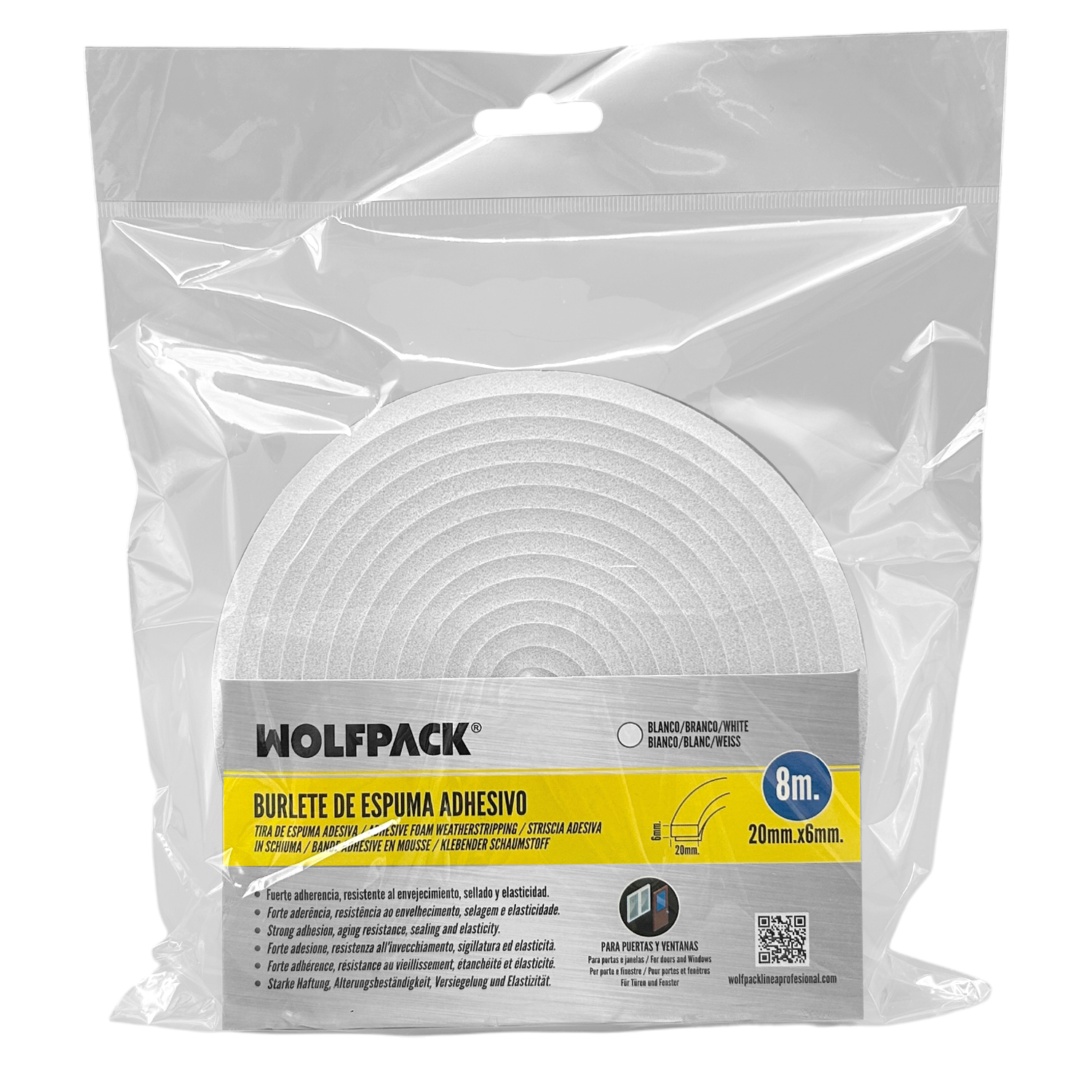 Burlete Espuma 8 m. x 6 mm. x 20 mm. - Imagen 3