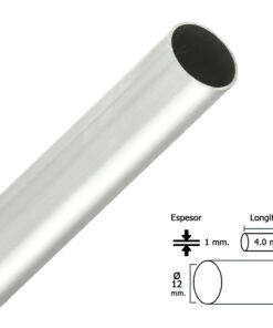 Barra Armario Cromado Redondo 12 mm. Ø (Barra  4,0 metros)