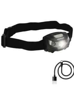 Linterna Led Frontal Cabeza Litio Usb Recargable. 3 modos de luz. 120 LUM. Sensor de encendido y apagado.