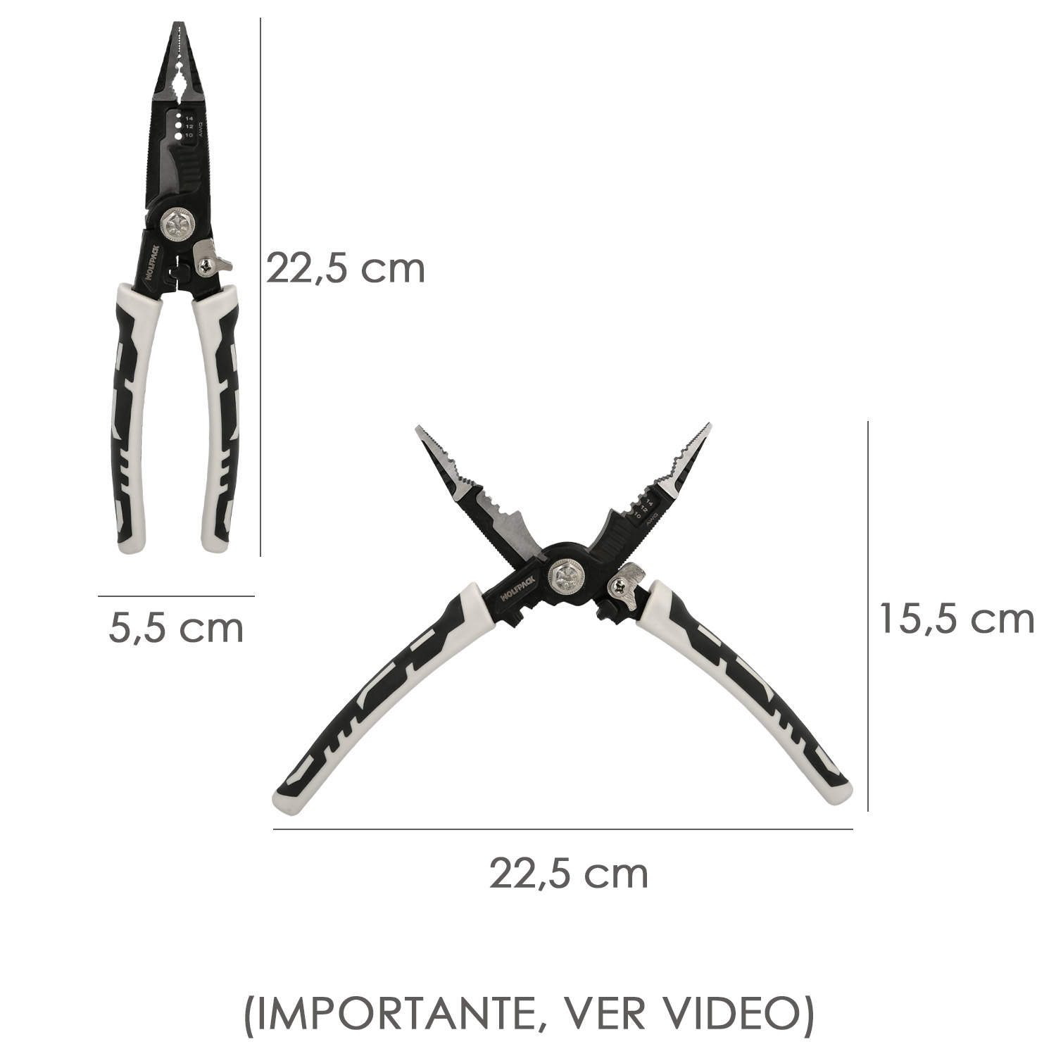 Alicates Multifuncion Especial Cables, Multiherramienta Electricista, Pelacables, Cortacables, Alicates Terminales, Alicates. - Imagen 2