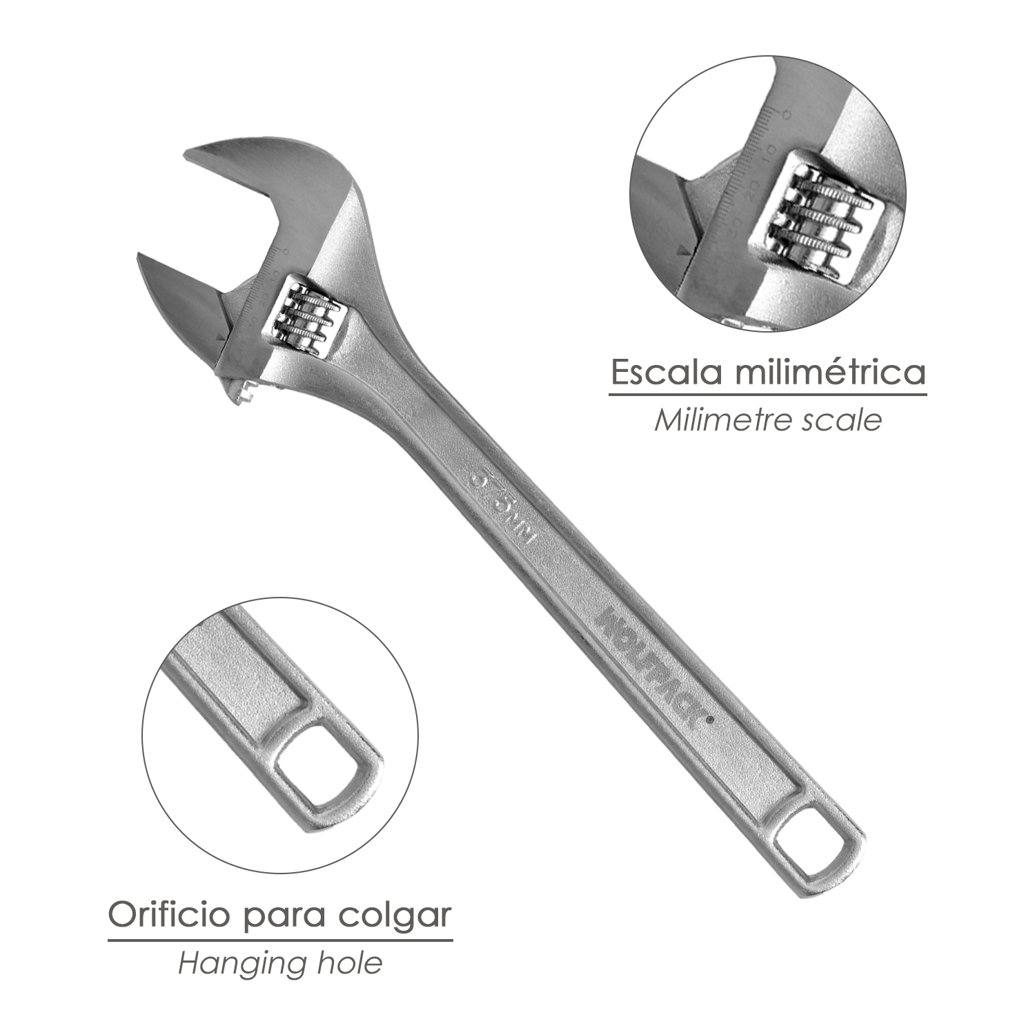 Llave Ajustable Plus Moleta 15" - Imagen 3