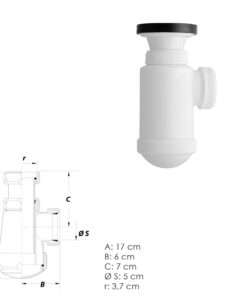 Alternative view of Sifon Botella Extensible 1 1/2 Con Válvula y Tapón