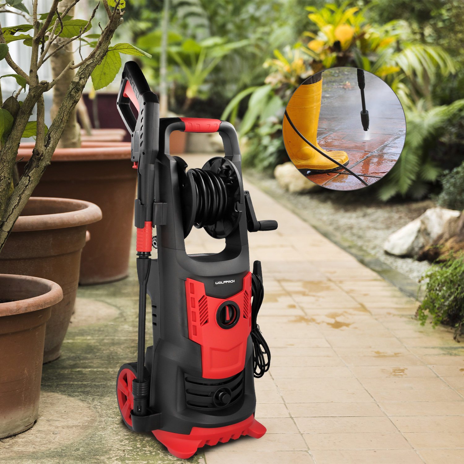 Hidrolimpiadora Alta Presión 180 Bares 2.400 Watt. Con Accesorios 390 Litros / Hora. Limpiadora de Agua Con Deposito Detergente - Imagen 7