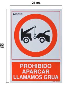 Alternative view of Cartel Prohibido Aparcar Llamamos Grua 30x21 cm.