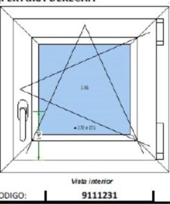 VENTANA PVC 800X800 S/PERS BLANCA 4/16AR/4ONE DCHA (A) EKO OKNA