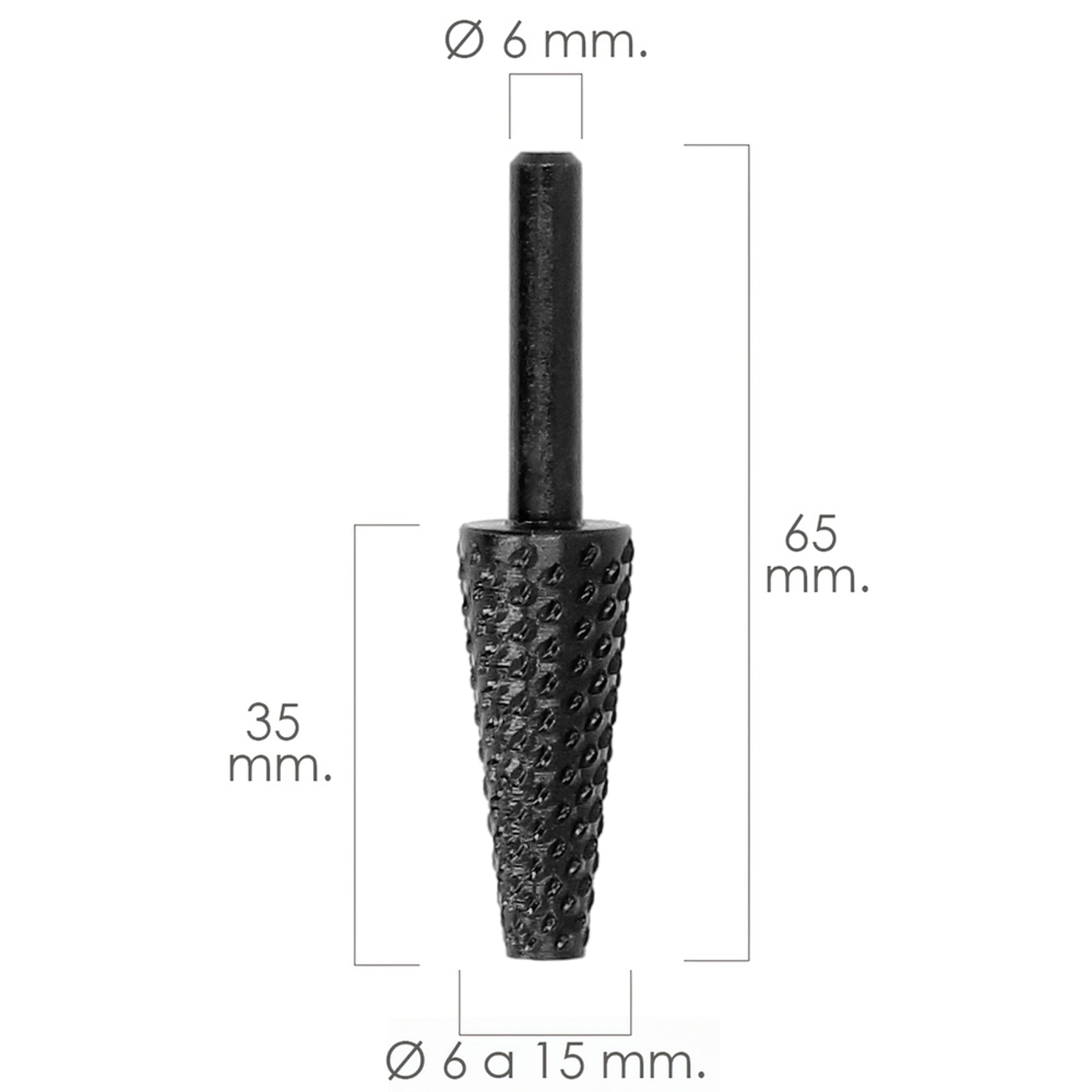 Fresa Rotativa Para Metal Conica Ø 6 a 15 mm. Para Taladro / Fresadora - Imagen 2