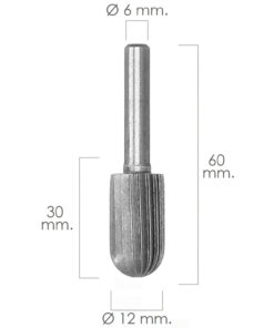 Alternative view of Fresa Rotativa Para Metal Cilíndrica Curva Ø 12 mm. Para Taladro / Fresadora