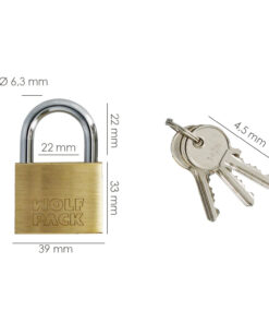 Alternative view of Candado Laton Arco Normal Llaves Iguales 40 mm. Nº1