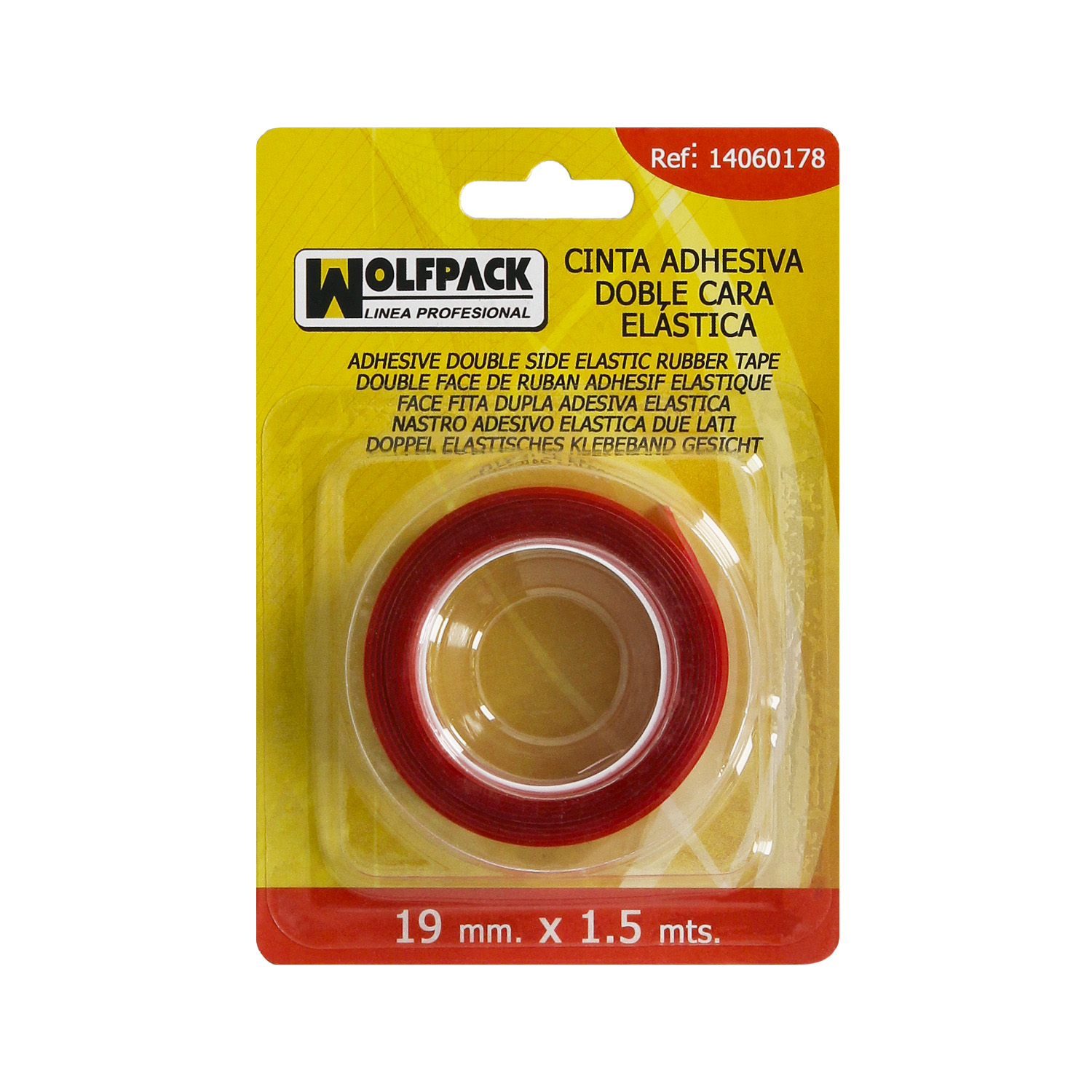 Cinta Doble Cara Elástica transparente 1,5 m. x 19 mm. - Imagen 5