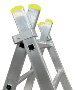 Alternative view of Escalera Aluminio 2 Tramos Mecanica 14 Peldaños. Plegable, Telescópica, Antideslizante, Resistente