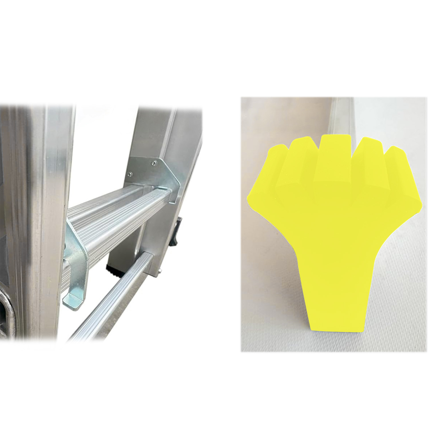 Escalera Aluminio 2 Tramos Mecanica 14 Peldaños. Plegable, Telescópica, Antideslizante, Resistente - Imagen 5