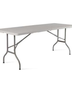 MESA RESINA/ACERO OXFORD 183X76X74CM PLEGABLE BLANCA