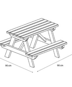 Alternative view of MESA PICNIC DE MADERA 91X90X57CM TRIGANO JA