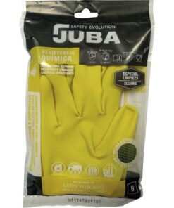 Alternative view of GUANTE LATEX FLOCADO AMARILLO NOVA 38" T.9                                     "