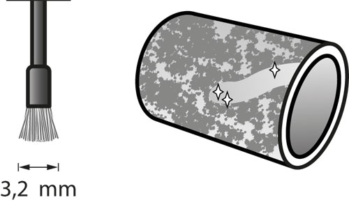 Cepillo de acero inoxidable 3,2 mm