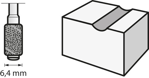 Banda de lija de 6,4 mm, grano 120