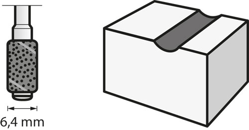 Banda de lijar y mandril 6,4 mm, grano 60