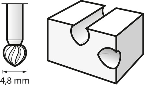 Fresa de alta velocidad 4,8 mm