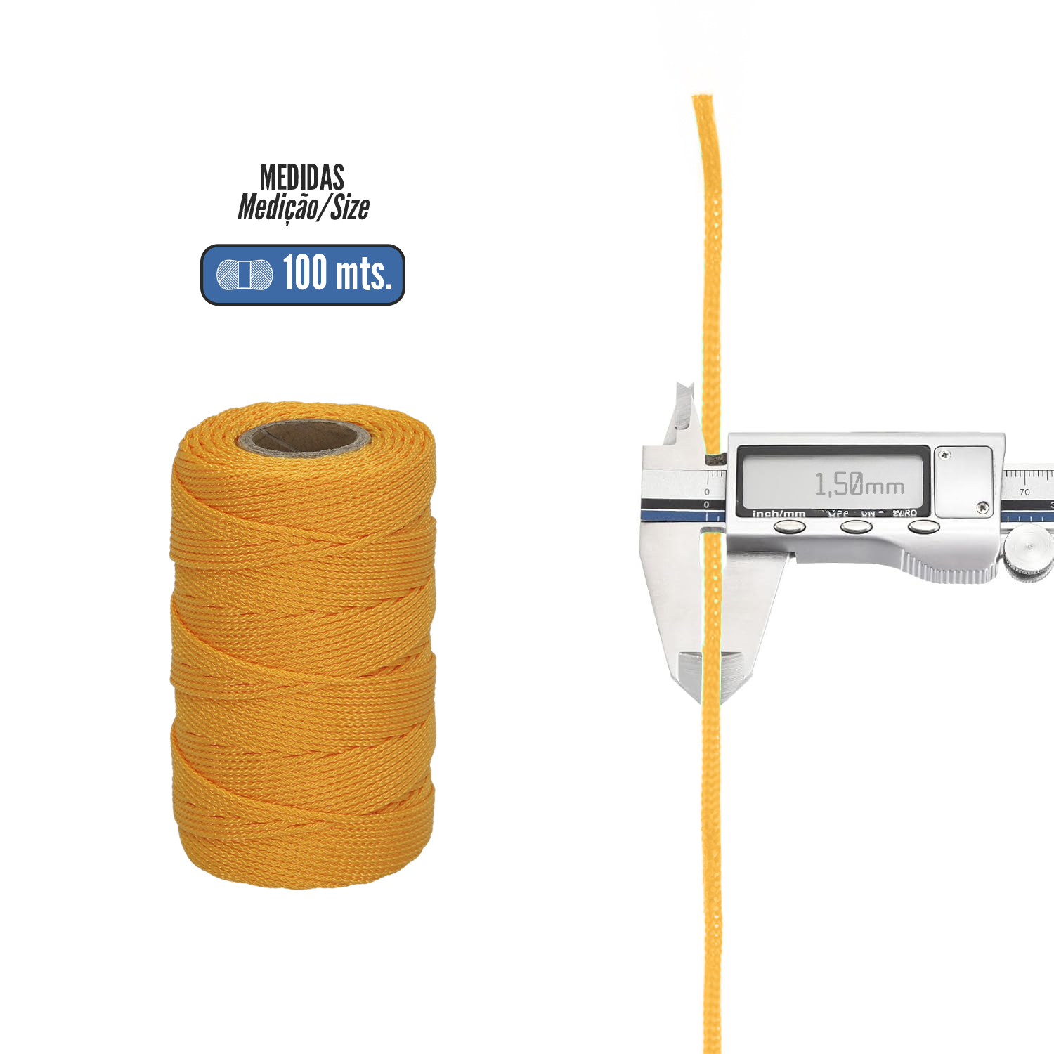 Cuerda Trencilla Polipropileno Amarillo (Bobina 100 Metros) - Imagen 2