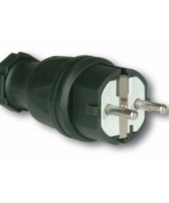 CLAVIJA GOMA NEGRA 16A 250V RETRACTIL