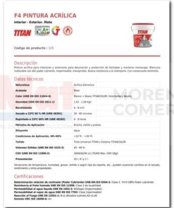 Alternative view of PINTURA PLAST.MATE F4 Ext/Int.15L.BLANCO MATE FACHADA