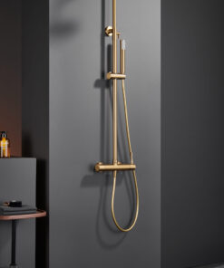 Alternative view of COLUMNA DUCHA MONOMANDO MONZA ORO CEPILLADO