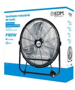 Alternative view of VENTILADOR INDUSTRIAL DE SUELO, CON RUEDAS, NEGRO 180 W; 59,8 DB; ASPAS å60 X 7