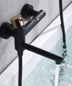 Alternative view of MONOMANDO EMPORTRADO BAÚO/DUCHA MILOS STICK NEGRO ORO ROSA