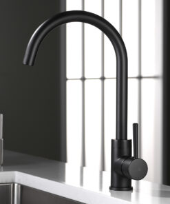 Alternative view of GRIFERIA DE COCINA LYON NEGRO MATE