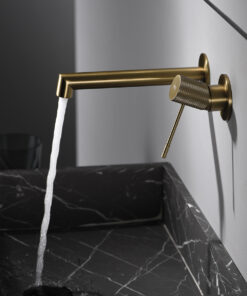 Alternative view of MONOMANDO EMPOTRADO LAVABO LINE ORO CEPILLADO LINE / TOP