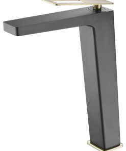 GRIFO LAVABO SUECIA NEGRA Y ORO BRILLO BDC032-3NGOLD